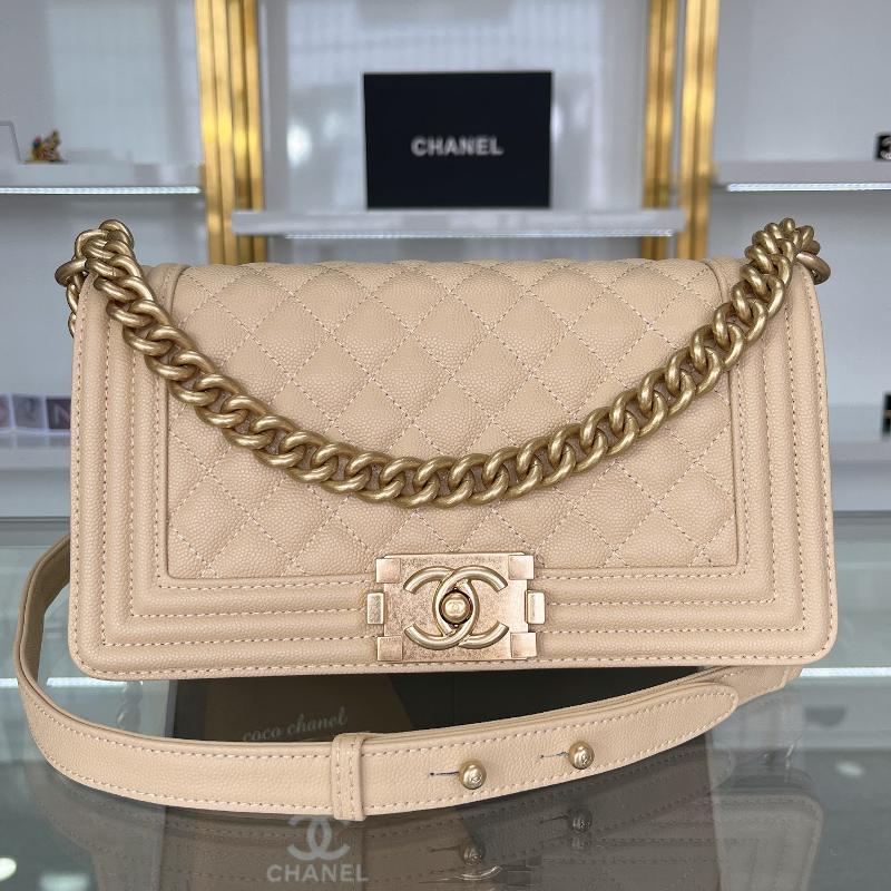 Chanel 2.55 Classic A67086 Fine ball patterned diamond checkered apricot plated gold buckle